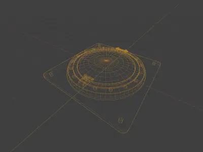 old rusty industrial hatch door with metal and glass Low-poly 3D model