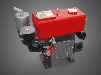 DIESEL ENGINE MACHINE MOTOR VEHICLE DYNAMO ALTERNATOR GENERATOR 3D model