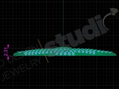 Fashion luxury Eye pendant with gems 3d model 3D print model