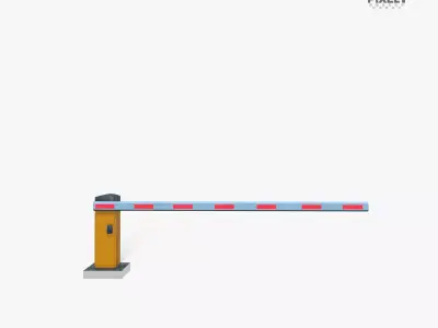 Parking Car Barrier Gate Low-poly 3D model