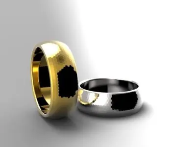 Ring two gold and silver rings Free 3D print model