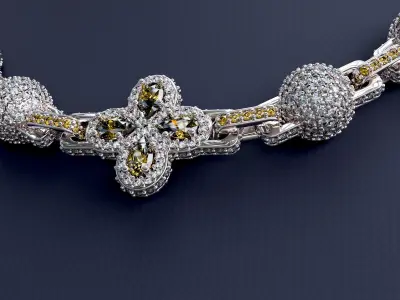 BALL CHAIN PEARCUT FLOWER 3D print model