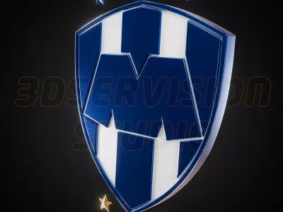 Club De Futbol Monterrey logo - Cinematic - 3D print 3D model