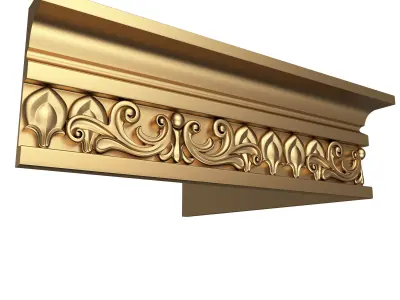 Cornice Decoration Molding 012 270 Degree Low-poly 3D model