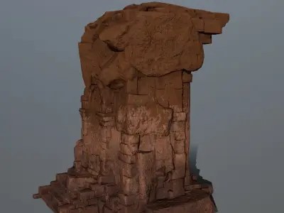 statue 2 stone Low-poly 3D model