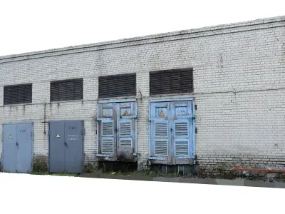 Electrical station wall scan 28 Low-poly 3D model