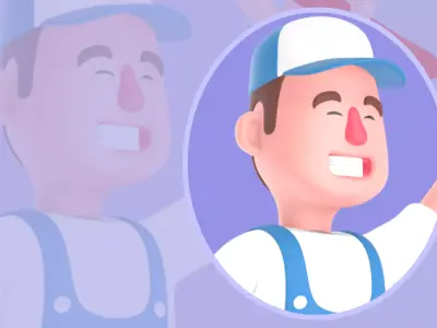 Stylized 3D Frustrated Mechanic Character - Cartoon Worker 3D model