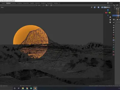 Landscape mountain in forest Free low-poly 3D model