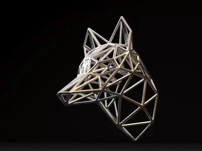 Wolf on the wall 3D print model