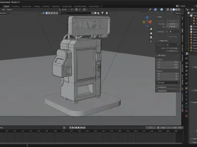 sci-fi vending machine low poly art Low-poly 3D model