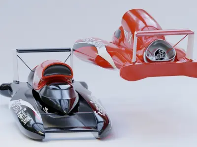 Speed boat extream racer nitro Low-poly 3D model