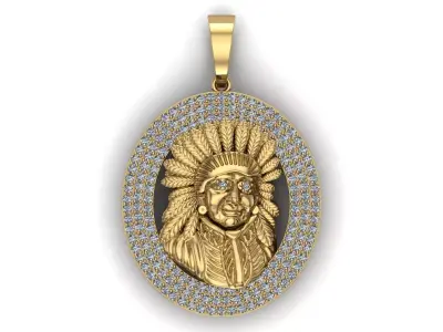 Indian Head Shape Ancient Pendant 3d model 3D print model