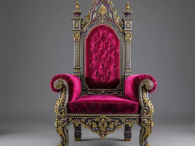Royal and luxurious Gothic chair 3D model