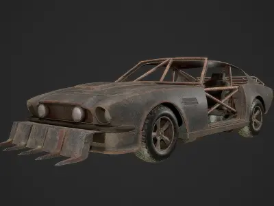 Post Apocalyptic Car Low-poly 3D model