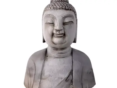 Stone Garden Buddha Bust 3D model