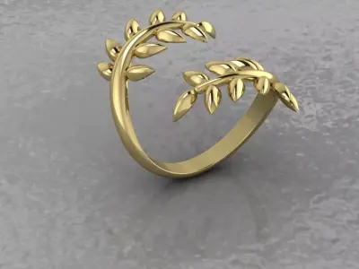 Leaf ring 3D print model buy