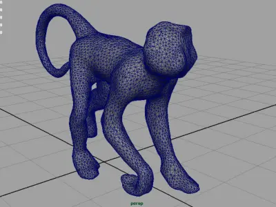 Monkey cat Low-poly 3D model