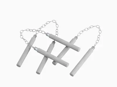 Leather Nunchaku 04 3D model