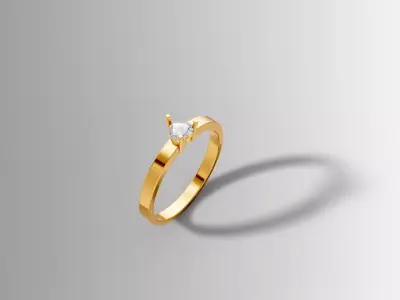 Timeless Solitaire Ring High End Jewelry Design 3D print model