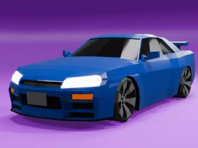 Nissan gtr r34 2000 Low-poly 3D model