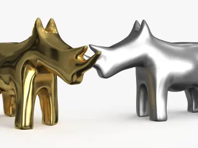 Rhino Figurines Statuette Low-poly 3D model