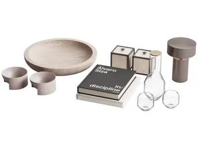 055 Living decor set NATURE ACCESSORIES 02 3D model