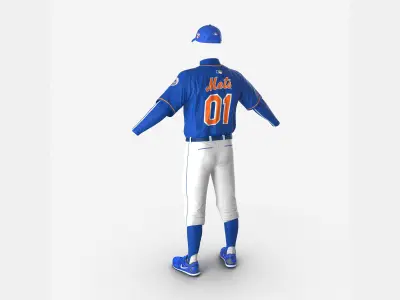 Baseball Player Outfit Mets 2 3D model