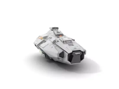 Sleek Gray Spaceship model pack Low-poly 3D model