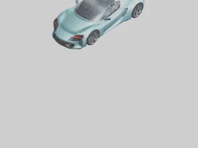 Hybrid Sports Car model Low-poly 3D model