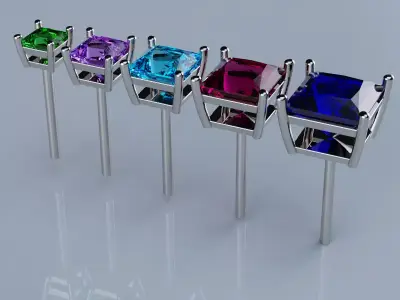 Stud earrings Princess 3D print model