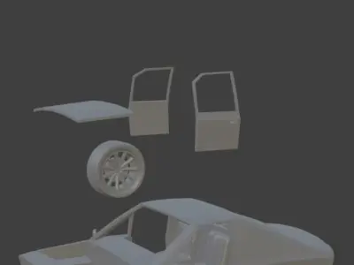 low poly car old Low-poly 3D model