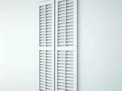 Antique Pair of Kira Shutter Doors 3D model