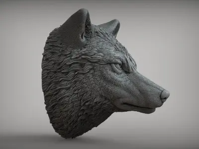 Wolf Head 3D print model