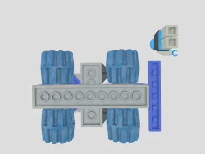 Gypsy Moth from Lego Racers 1999 game Free low-poly 3D model