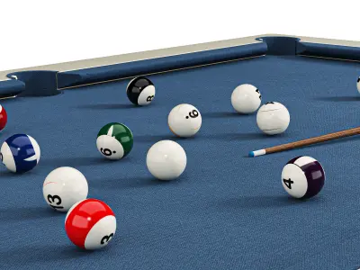 Presentation du billard Low-poly 3D model