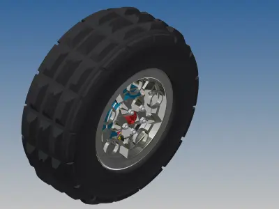 Monster Wheel and Disk brake 3D Modeling  3D print model