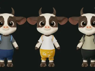 GAME-READY 3D Character - Bull Dandelion Low-poly 3D model