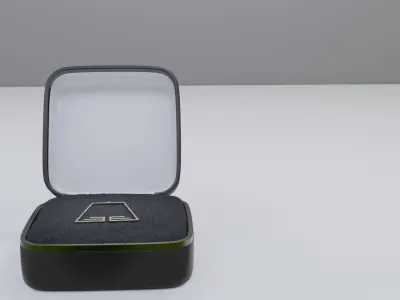 E Pendant earring box with logo 3D print model
