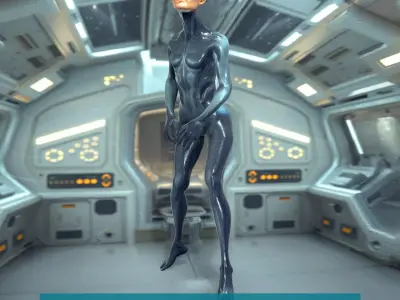 Futuristic Android model pack Low-poly 3D model buy