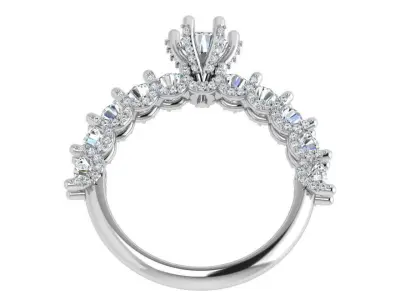 Round Diamond Peg Setting Ring 4672 3D print model