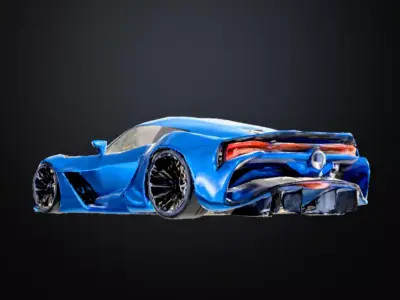 Unrivaled Aerodynamic Hypercar - 3D Model  Low-poly 3D model