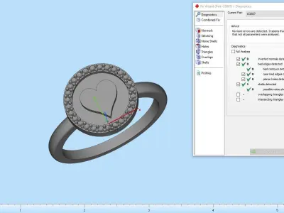 Card hearts ring model 607 3D print model