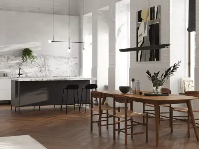 Modern residential interior 02 3D model