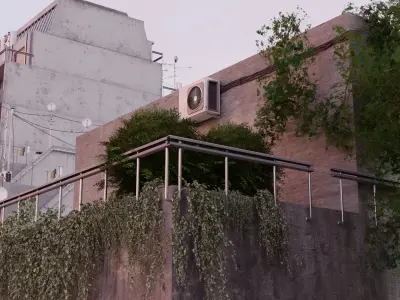 Car Environment Scene 3D Blender File And FBX File 3D model