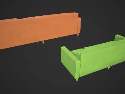 Modern Couch Set Low-poly 3D model