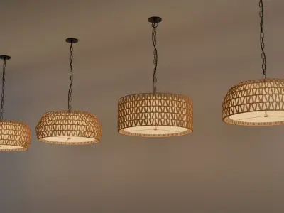 Ceiling Pendant Lamp hand Woven 3D model