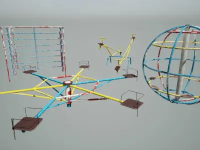 Old Playground Low-poly 3D model