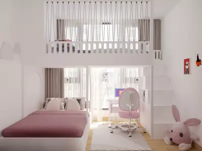 Kidroom 35 Maihointerior Low-poly 3D model