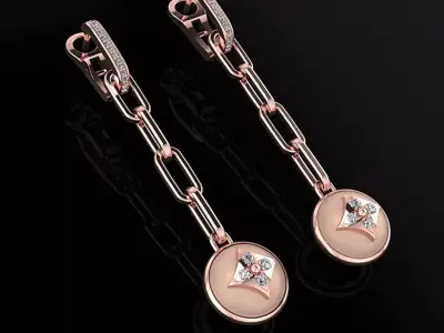 Louis Vuitton Earrings  3D print model buy