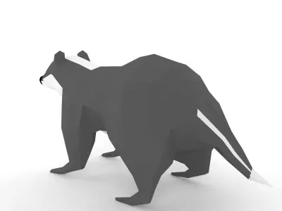 low-polys badger Low-poly 3D model